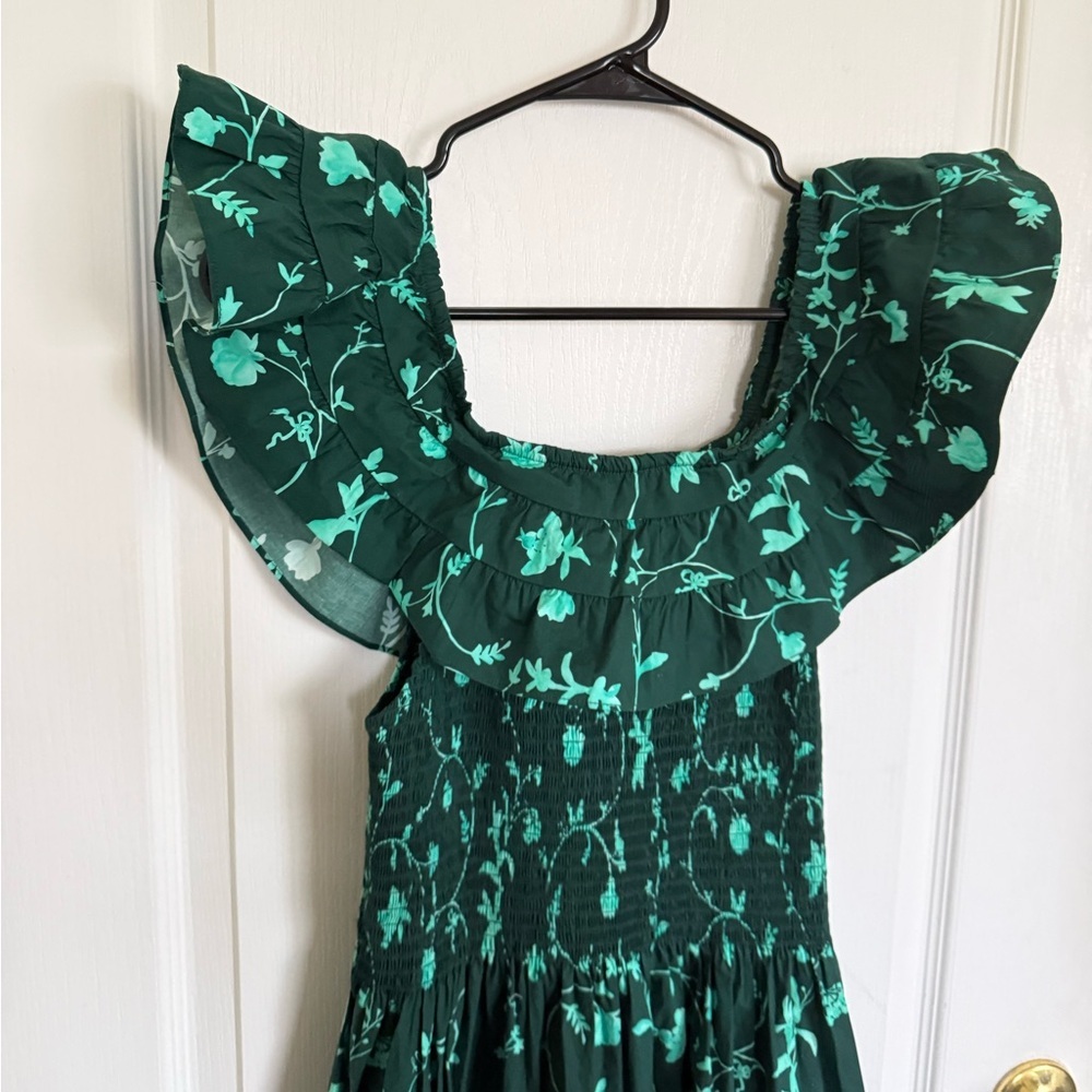 Hill House Akilah Midi Dress in Green Botanical - Picture 4 of 7